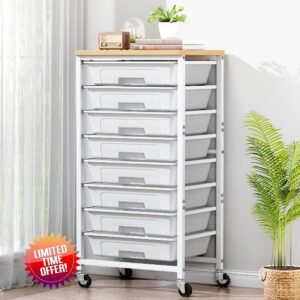 caktraie 8-Drawers Rolling Cart