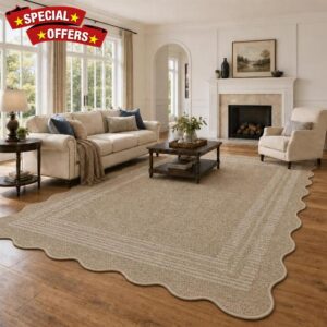 GarveeHome 5x7 Scalloped Area Rug