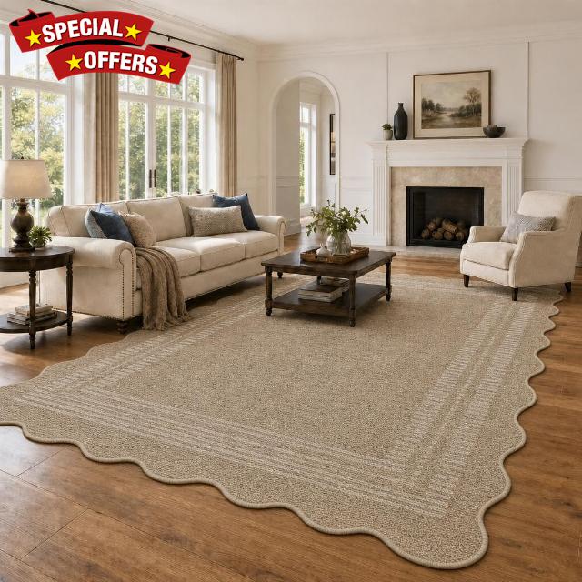 GarveeHome 5x7 Scalloped Area Rug