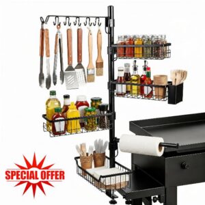 UFORU Griddle Caddy Organizer Compatible with Blackstone Griddles for BBQ                                                          Adjustable Seasoning Holder