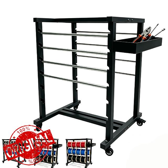Upgraded Wire Spool Rack Heavy-Duty With Wheels