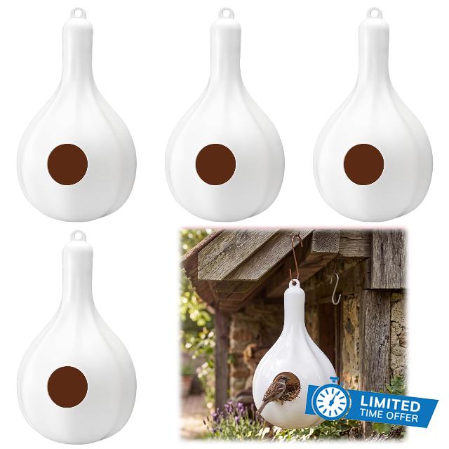 LemonRoad 4 Pack Purple Martin Gourd House Plastic Martin Gourds