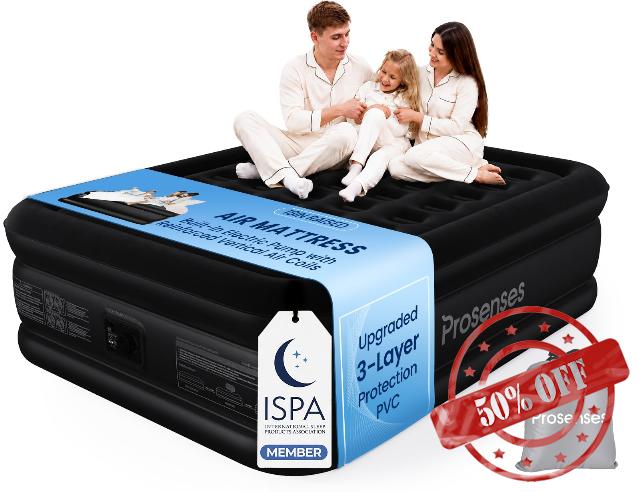 Queen Air Mattress with Built-in Pump 18in