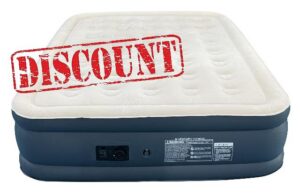 Queen Size 18 inch Soft Flocked Air Mattress with Built-in Pump                                                          Comfortable Waterproof Flocked Surface Blow up mattresses for Temporary Family Stays and Travel-MAX load capacity 600IB