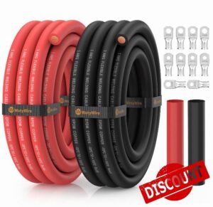 2 Gauge Wire Battery Cable with Lugs