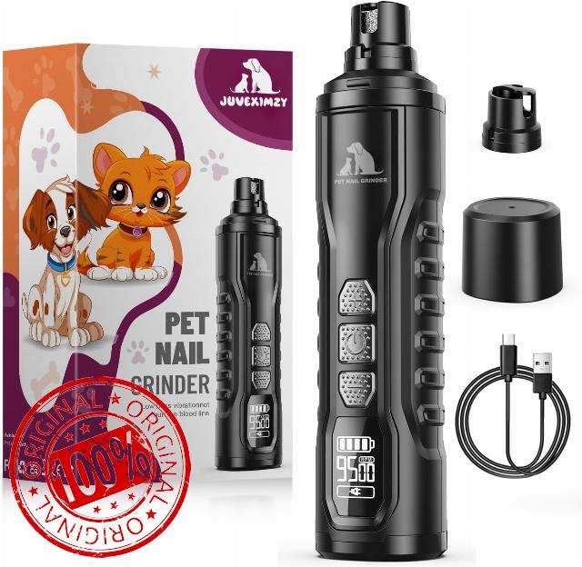 Electric Dog Nail Grinder: Upgraded 5-Speed Quiet Dog Nail Trimmer-Safe Painless Nail File for Claw Trimming & Grooming Care at Home for Dogs & Cats