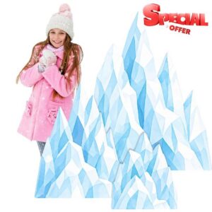 Geelin 3 Sets Iceberg Cardboard Cutout Arctic Winter Theme Party Decoration                                                          Large Snow Mountain Stand up Backdrop