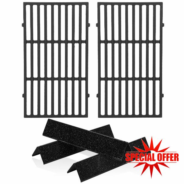 Grill Replacement Parts 7635 Cooking Grates & 7637 Flavorizer Bars                                                          for Weber Spirit 200 Series E210 S210 E220 S220 Gas Barbecue Grill Accessories