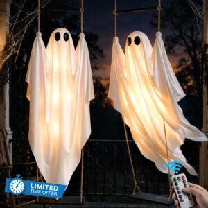 DUSFAN 2 Pack Halloween Decorations Outdoor