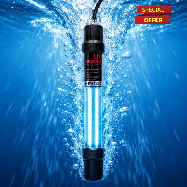 20W Pond UV Light with Timer UV Pond Water Clarifier for 100-1000 Gallon 18FT
