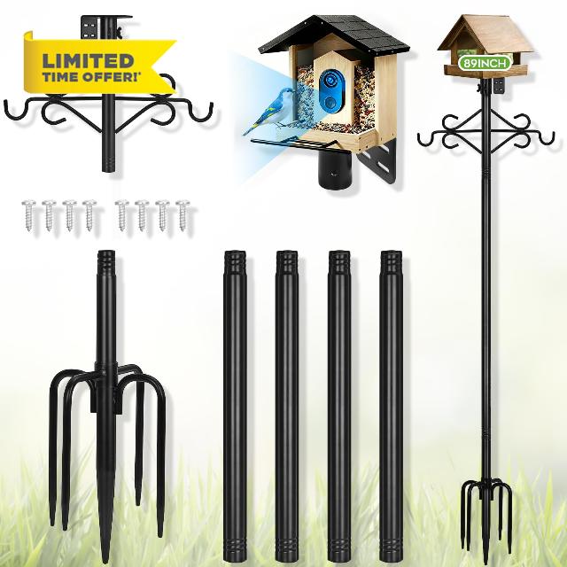 Gbekery 89’’ Smart Bird Feeder Pole Heavy Duty