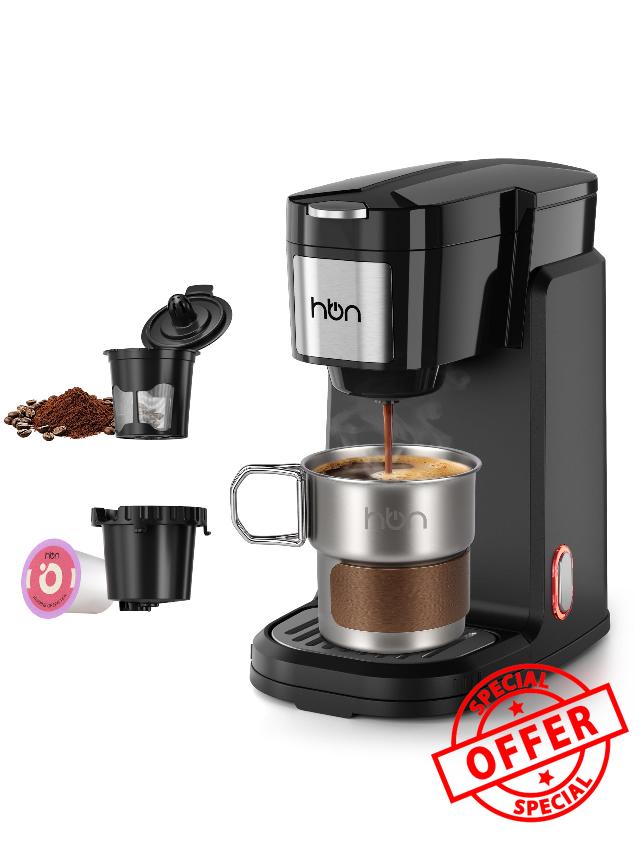 HBN Single Serve Coffee Maker with Cup