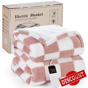 Pink Heated Blanket Electric Throw 50"X60"