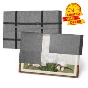 Picture&Mirror Moving Cover 60x40x5 Inches Adjustable Art Shipping Bags                                                          2 Sets 8 Pcs Large Picture Boxes with EPE Foam & Straps Anti-Scratch Dust Cover for Moving Storage Renovation Protectio