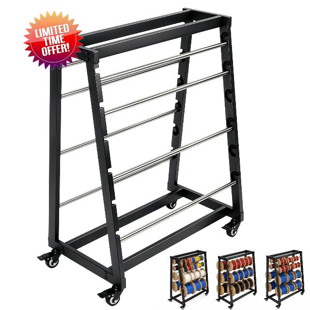 Heavy Duty Wire Spool Rack with Wheels