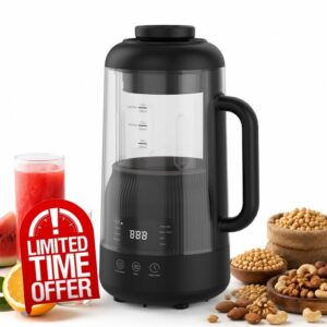 8-in-1 Nut Milk Maker with Silent Shield 12H Delay Start/Keep Warm 35oz                                                          Low-Noise Soy Milk Maker Self-Cleaning Countertop Blender for Almond