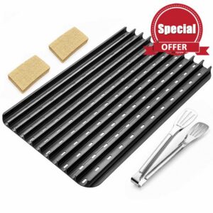 BAC772 Reversible Grill Grate for Traeger Woodridge & ModiFIRE Grills                                                          Anodized Aluminum Grill Plate with Flat & Ribbed Cooking Surface for Steaks