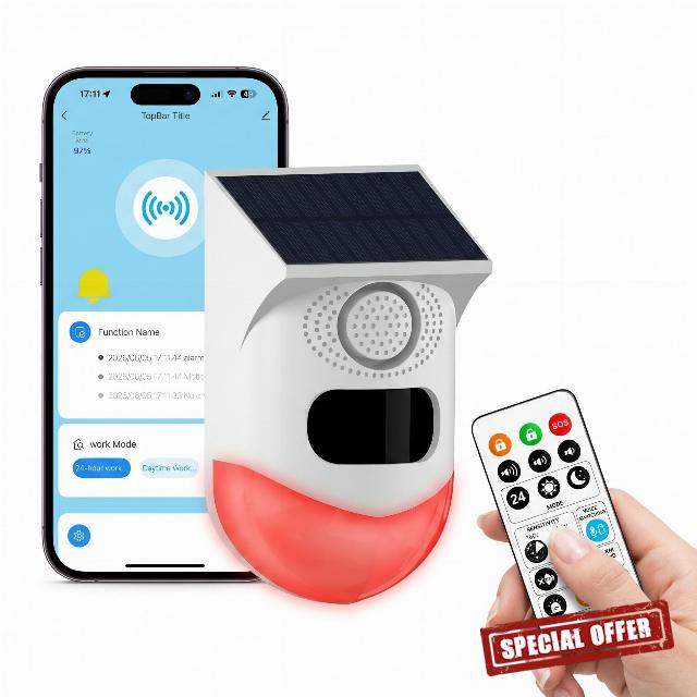 PILSAMAS WiFi Smart Solar Motion Sensor Alarm Outdoor with Free App Alerts                                                          Zone Naming