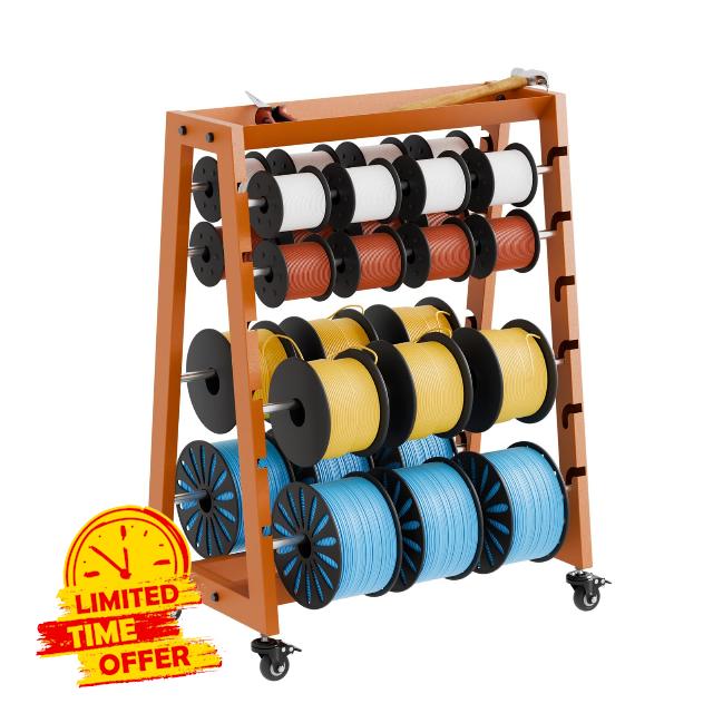 CCJH 8-Rod Wire Spool Rack with Tool Tray