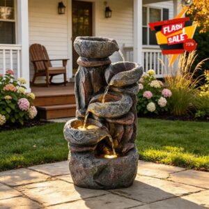 19.9" H Water Fountain Outdoor/Indoor