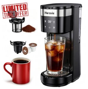 Horavie Compact Single Serve Coffee Maker for K Cup Pod & Ground
