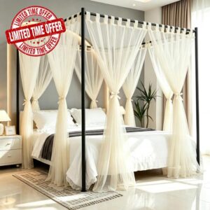 Canopy Bed Curtains Bed Canopy for King Queen Full Size Bed Scarf