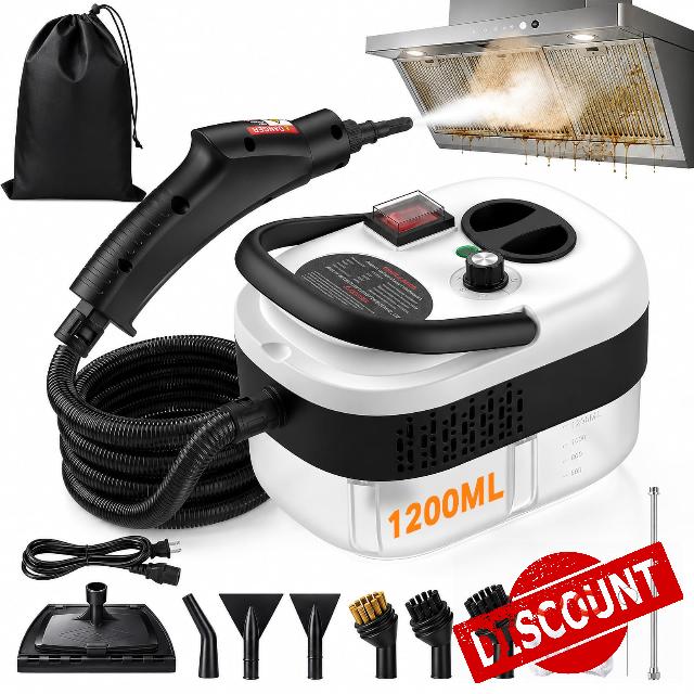 2500W Handheld Steam Cleaner for Home w/12pcs Accessories