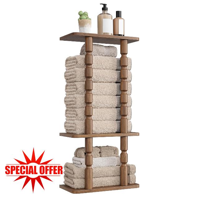 HOOBRO 3-Tier Wall Mount Towel Rack for Bathroom