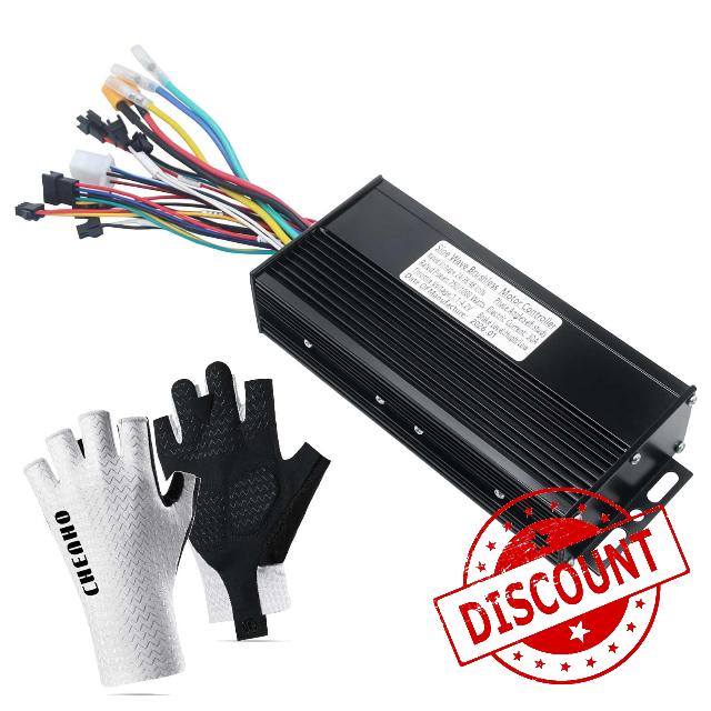 Electric Bike Controller 24V/36V/48V 30A 750W/1000W                                                          JN Sine Wave Brushless Motor Controller for Ebike Motors for UART No.2 Protocol with Hall-based Or Sensorless Aluminum Black