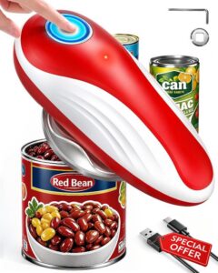 Rechargeable Electric Can Opener with Replaceable Blade & Smooth Edge                                                          One Touch Automatic Can Opener with Magnetic Lid Pickup