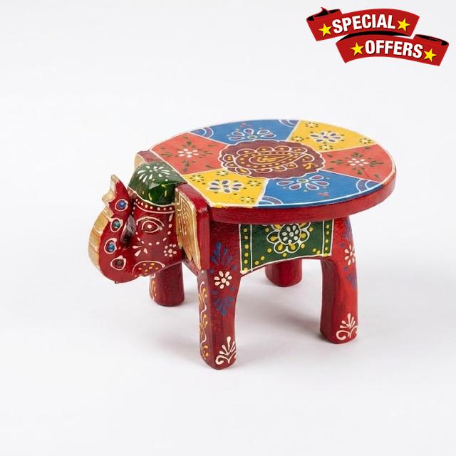 Wooden Elephant Stool
