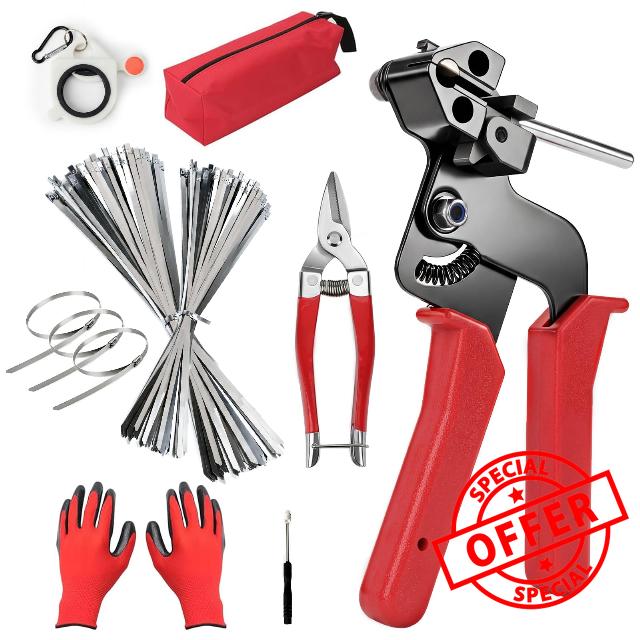 Metal Zip Ties Gun Set