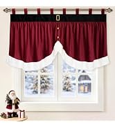 AtawLege Christmas Snowflake Sheer Curtains 84 Inches Long 2 Panels Set for Living Room, Grey Hol...