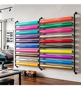 Zctptp Wall Mount Vinyl Roll Storage Rack, 12 Rolls Adjustable Metal Holder | Sturdy cold rolled ...