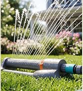 Automatic Sprinkler System with Pro grammable Timer - 3-in-1 Lawn Irrigation Kit, 360° Oscillatin...