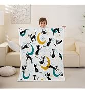 Vintage Medieval Cat Throw Blankets for Kids Boys Girls 40×50 in | Colorful Starburst Dot Soft & ...