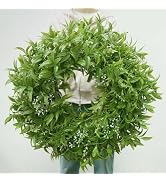 JDKPK 28 Inch Large Eucalyptus Wreaths for Front Door Artificial Green Leaves Greenery Indoor Out...