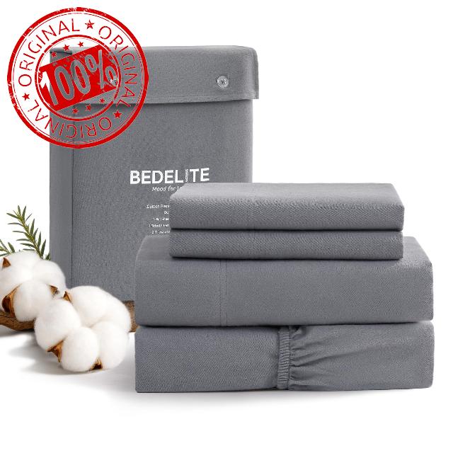 BEDELITE 100% Cotton Flannel Sheets Queen Size