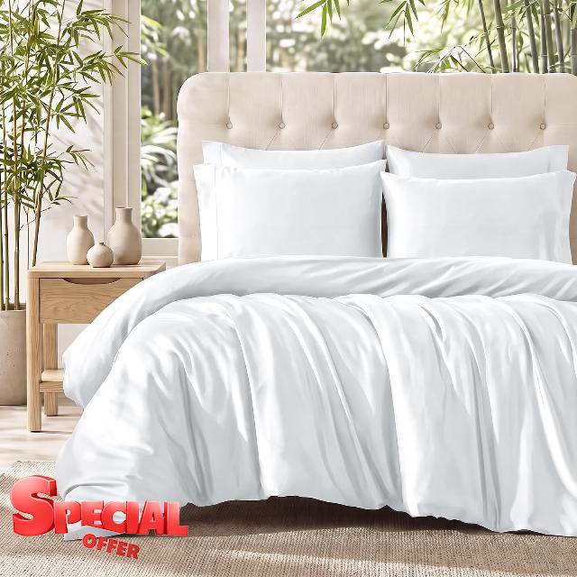 GKM 100% Viscose Derived from Bamboo King Duvet Cover Set
