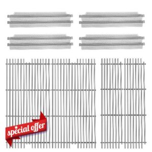 94081 (4-Pack) Heat Plate with 54911(2-Pack) and 54921(2-Pack) Cooking Grids Replacement for Viking Grill Parts