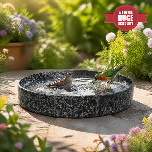 Stone Bird Bath Bowl for Outside on Ground