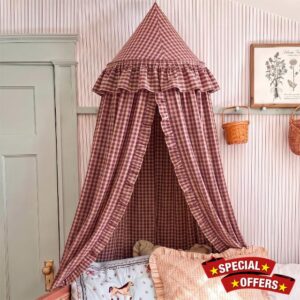 SmoothNovelty Gingham Plaid Bed Canopy