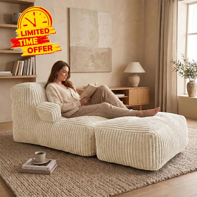 Giant Bean Bag Chair — Plush Faux Fur