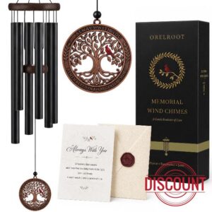 32-Inch Tree of Life Memorial Wind Chimes for Loss of Loved One                                                          A heartfelt sympathy gift with gentle