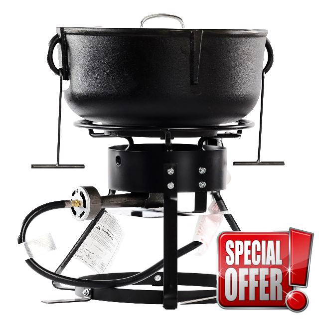 King Kooker Jambalaya Cooker and 4 Gallon Cast Iron Po