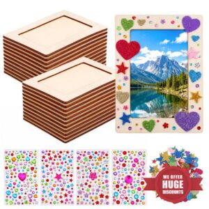 30 Packs Picture Frame Painting Craft Kit for 4 x 6 Inch Photo                                                          DIY Wooden Picture Frames