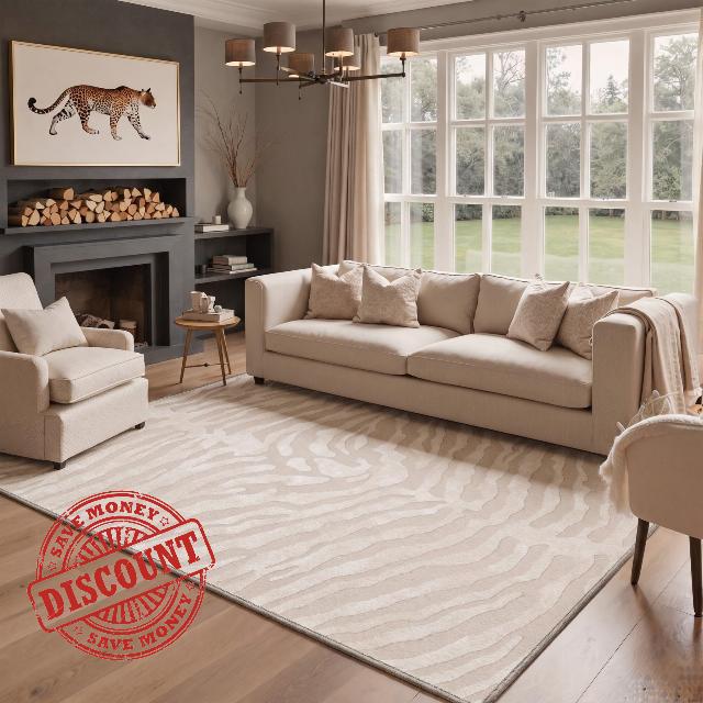 Bavni Zebra Print Rugs 8x10 Washable Area Carpet for Living Room Bedroom                                                          Animal Print