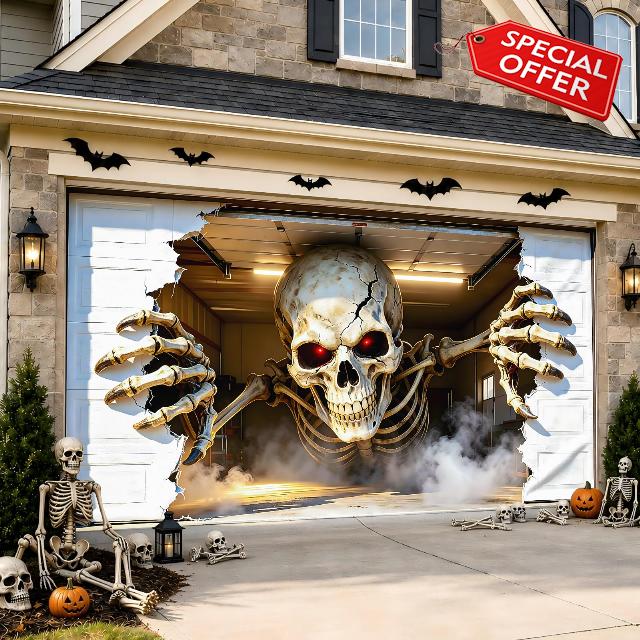 Halloween Garage Door Cover 16x7 FT