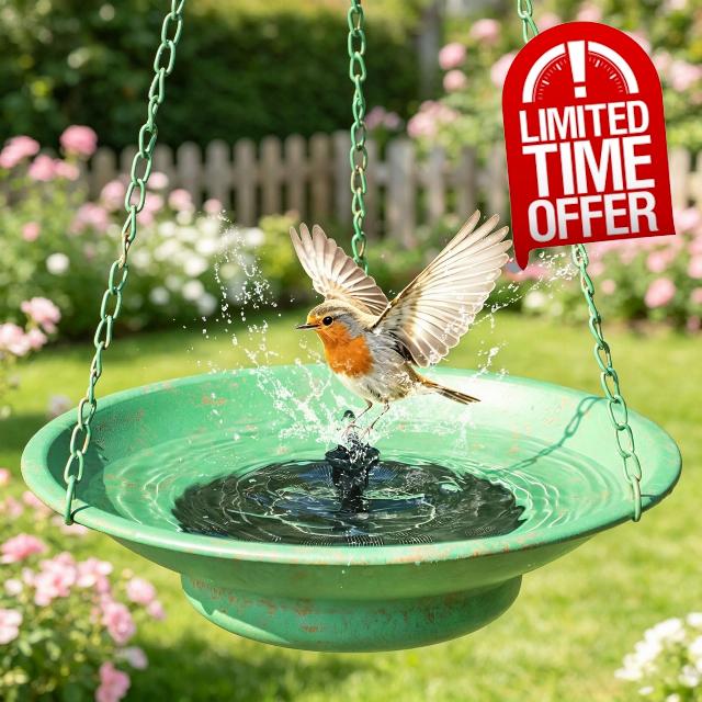 Metal Hanging Solar Bird Bath Fountains