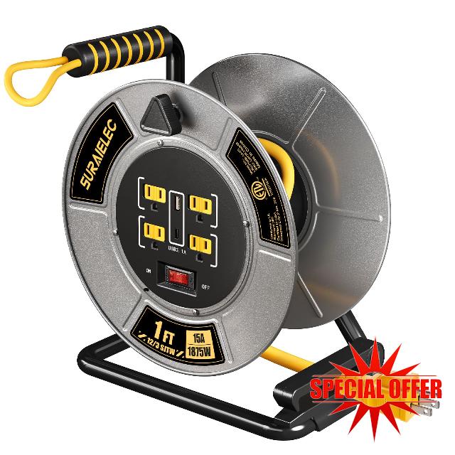 SURAIELEC Extension Cord Storage Reel